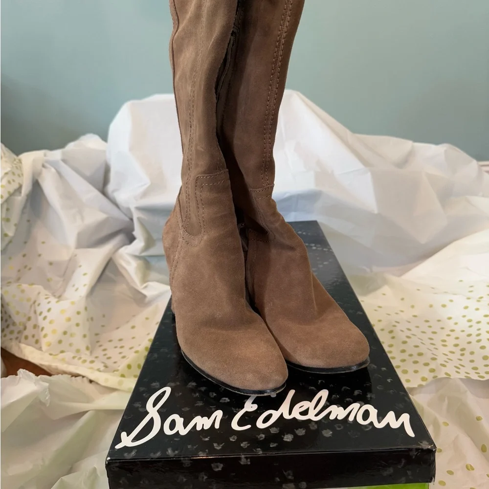 Sam Edelman Women's Brown Suede Knee-High Boots